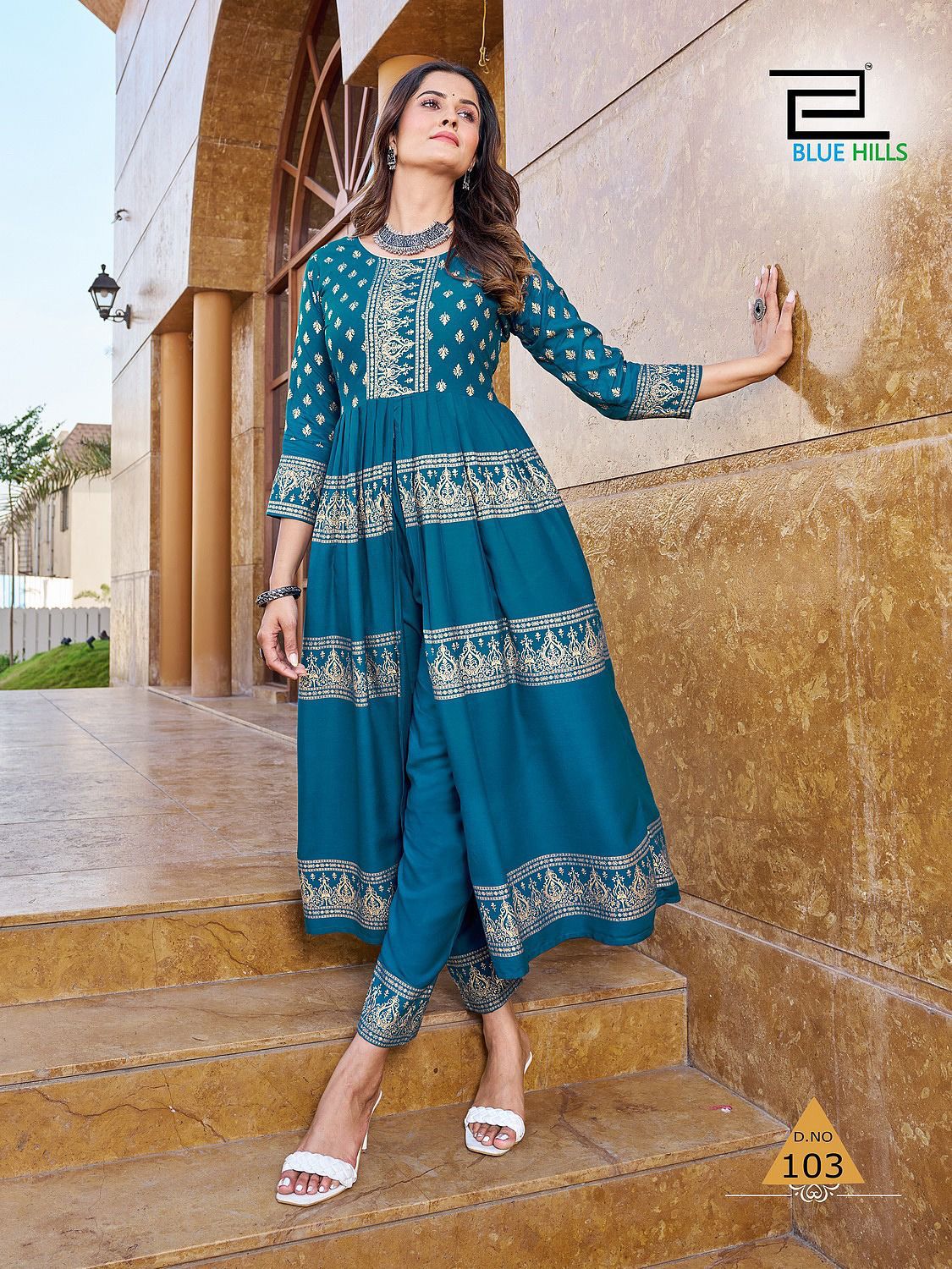 Maharani By Blue Hills Long Printed Kurtis Catalog
